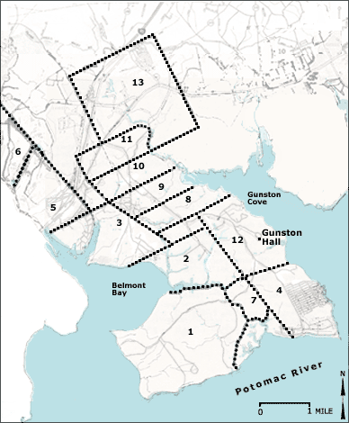 Mason Neck map showing boundaries