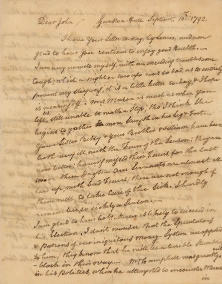George Mason to John Mason, September 10, 1792, page 1